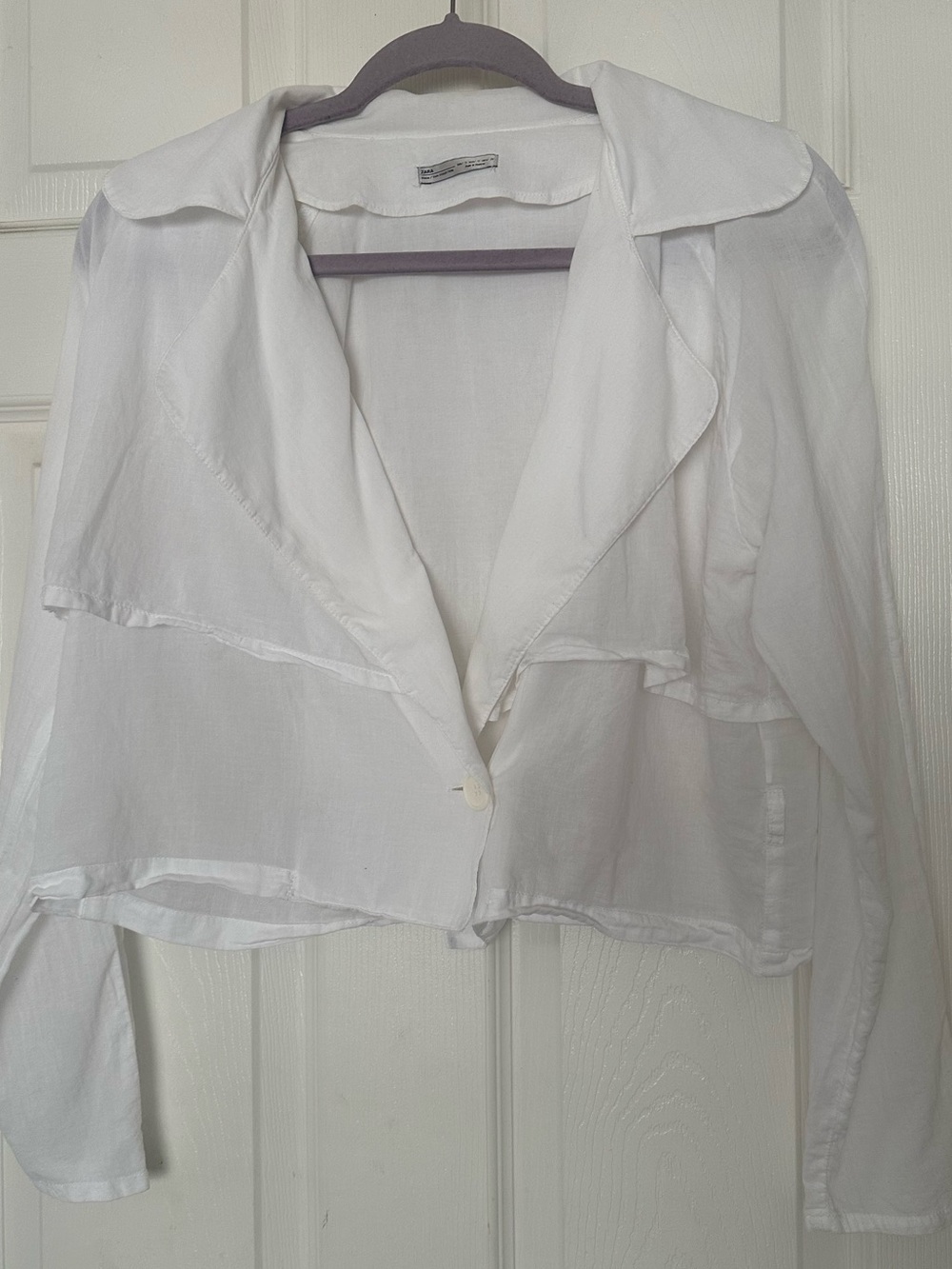 Zara semi-sheer cropped wrap blouse
